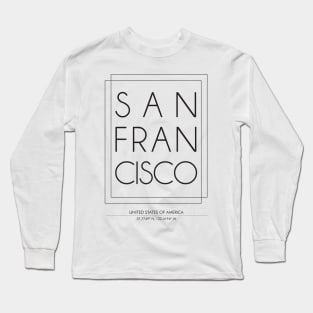 San francisco city minimal typography 2 Long Sleeve T-Shirt